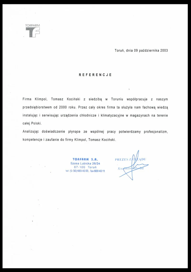 List referencyjny – dokument 2